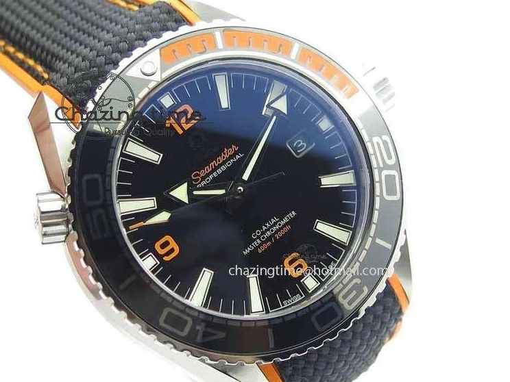 0521 Resilient Planet Ocean 2016 43.5mm SS OM 1:1 Best Edition Black Dial On Black Nylon Strap A 8167